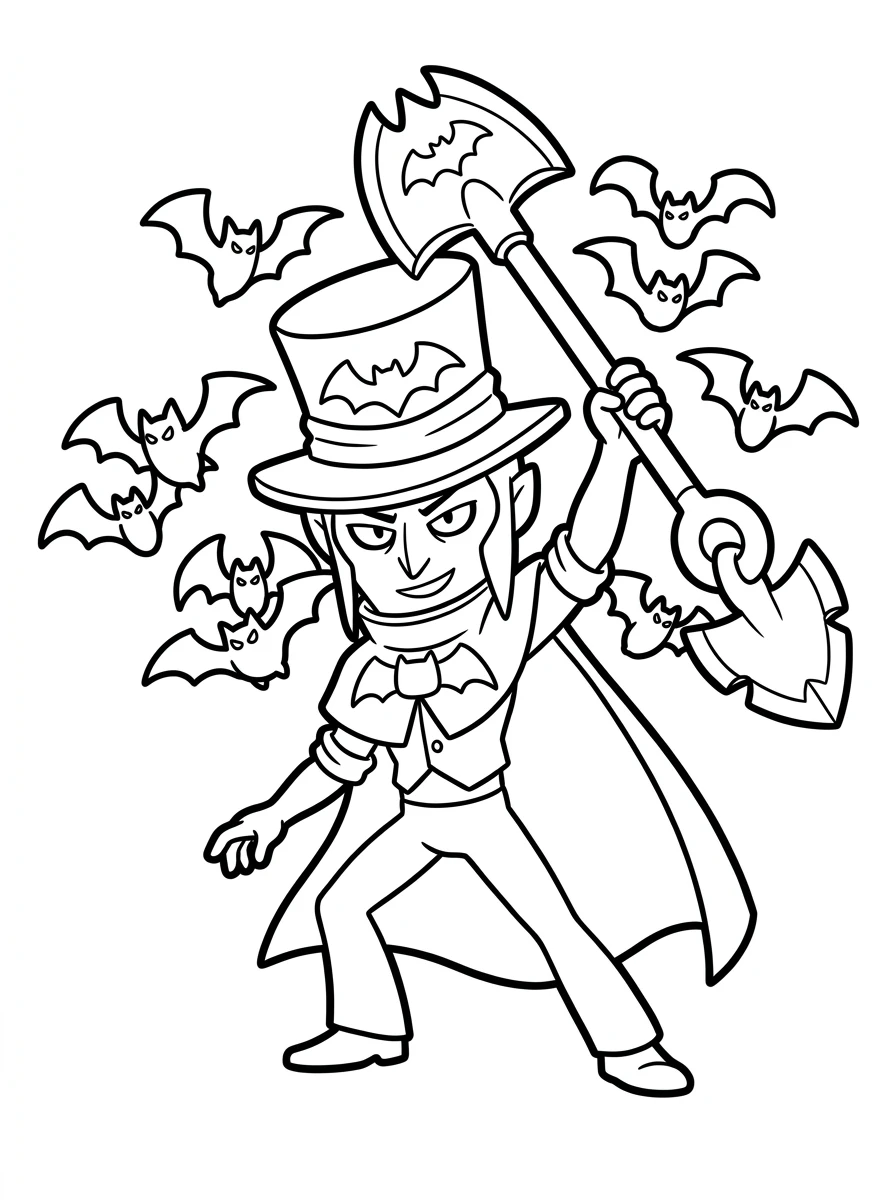 Mortis con la pala alzata