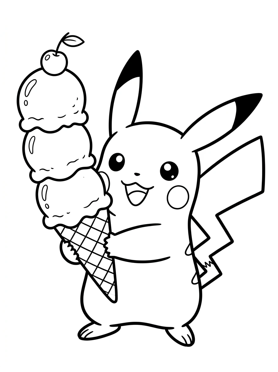Pikachu con il gelato