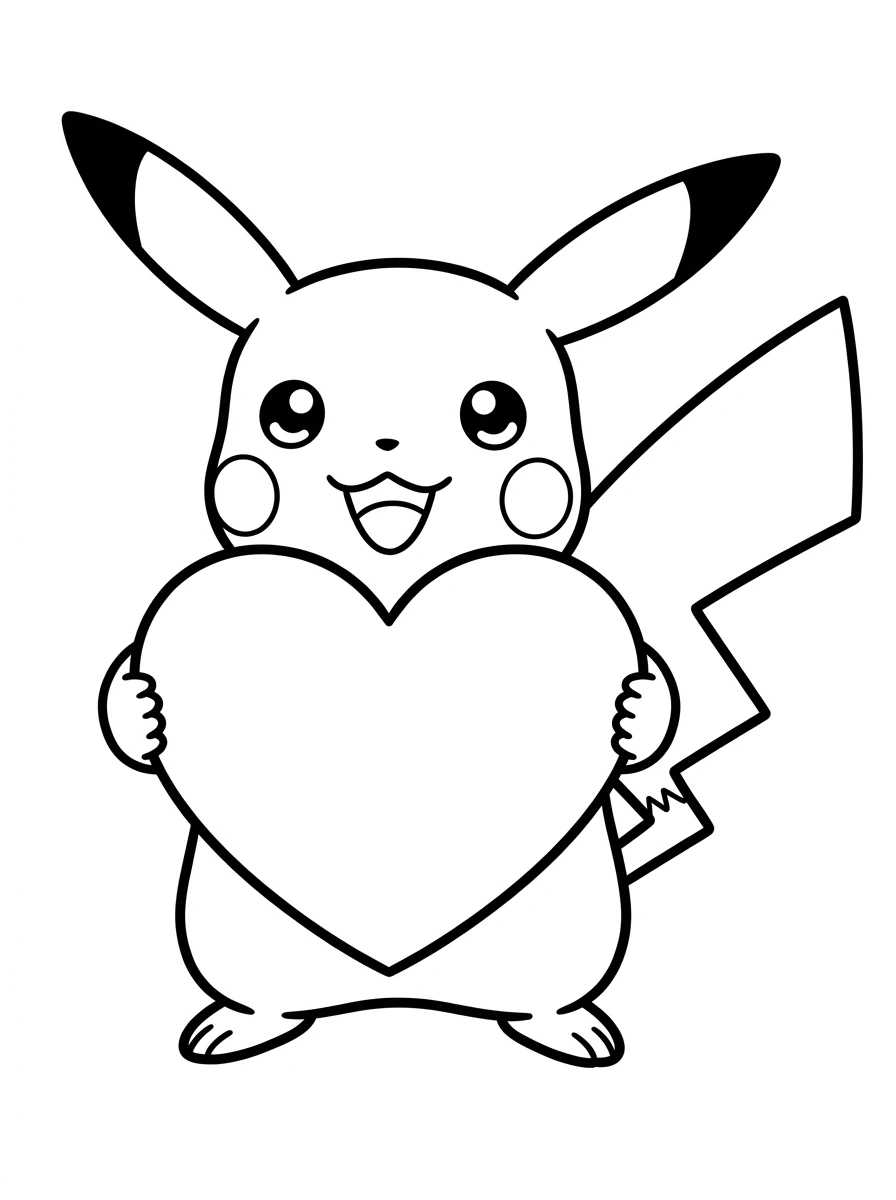 Pikachu con un grande cuore
