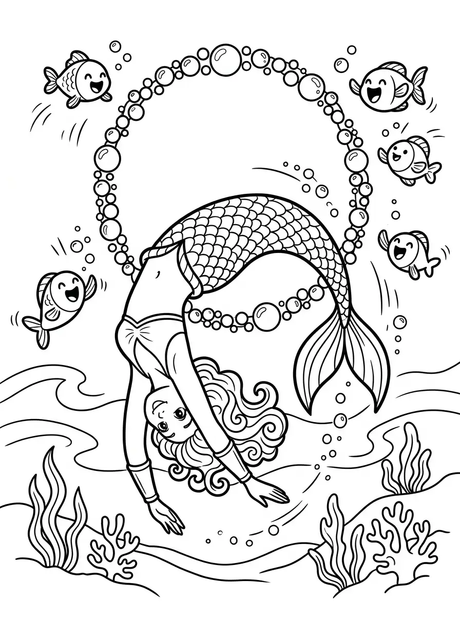 Sirena acrobata fa una capriola