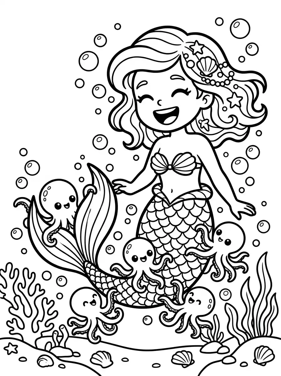Sirena che ride con polipetti