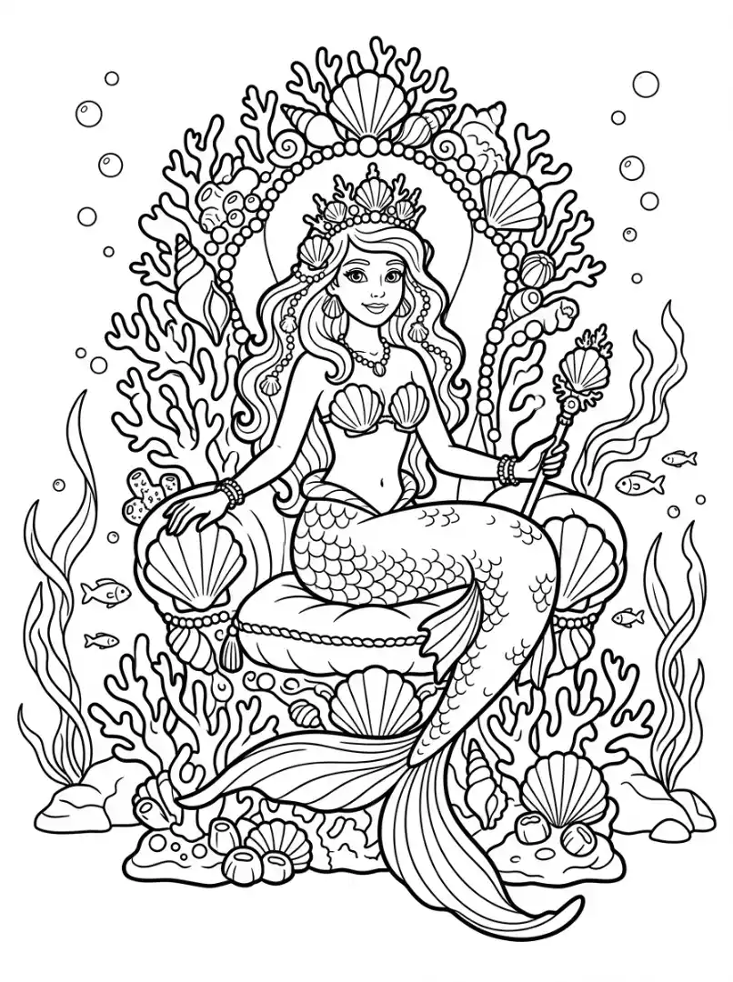 Sirena sul trono di corallo