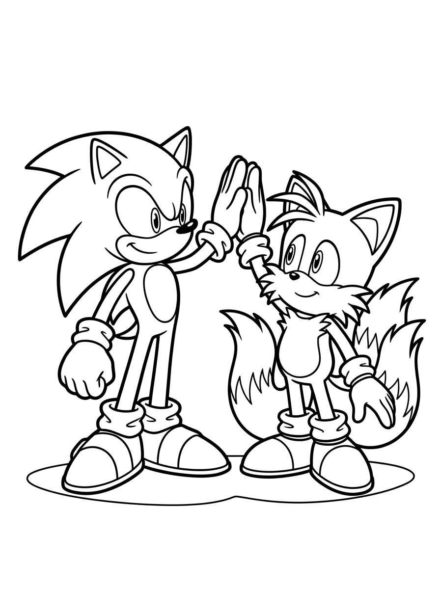 Sonic da Colorare con Tails
