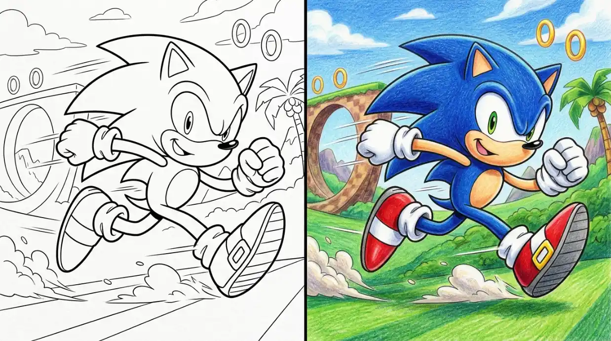 Immagine in evidenza di Sonic da Colorare