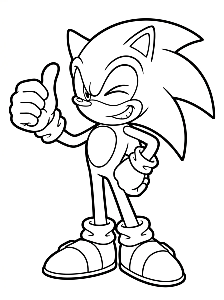 Sonic con il pollice alzato