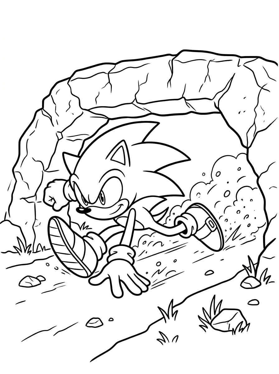 Sonic scivola sotto un ostacolo